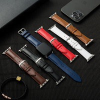 Dây da bò MỀM cho Apple Watch 40mm 44mm 38mm 42mm cho đồng hồ Apple Watch IWatch Series 3 4 5 6 7 - nâu - 42mm44mm45mm