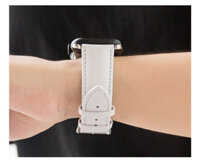 Dây da bò MỀM cho Apple Watch 40mm 44mm 38mm 42mm cho đồng hồ Apple Watch IWatch Series 3 4 5 6 7 - Màu trắng - 38mm40mm41mm