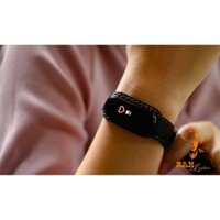 Dây da bò thật handmade Đen Tuyền Cho Mi Band 6 / Mi Band 5 / Mi Band 4 / Mi Band 3 Ram