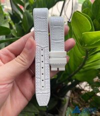 Dây da cá sấu đồng hồ Franck Muller nữ màu trắng size V32