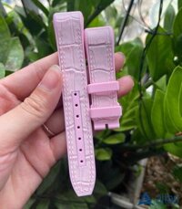 Dây da cá sấu đồng hồ Franck Muller nữ màu hồng size V32