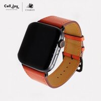 Dây da Charles Nappa Cam cho Apple Watch size nam (42/44/45mm) - Adapter màu đen