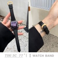 Dây Da Cho iWatch 45mm 44mm 41mm 40mm Ultra 49mm Dây Da Eo Nhỏ Cho 38 / 42mm Apple Watch Series 3 4 5 6 7 8 S9 Ultra Band