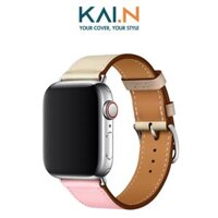 Dây Da Classic Sang Chảnh Kai.N Leather Dành Cho Apple Watch Series 1,2,3,4,5,6,7,SE - Hàng Chính Hãng - Hồng - Trắng Cute - 384041mm