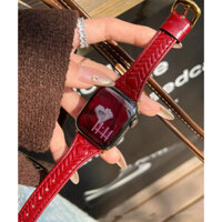 Dây da dập nổi hình trái tim cho iWatch Dây da sáp dầu 46mm s10 iWatch S9 Band S8 / 7 45mm 41mm Dây đeo nữ S6 / se 44mm