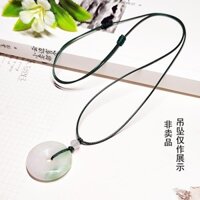 Dây Da Đeo Cổ Màu Đỏ / Đen Đính Hạt Ngọc Bích Thời Trang Cho Nam Và Nữ