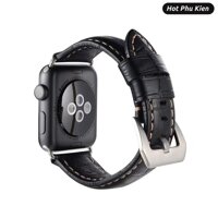 Dây da đeo thay thế vân cá sấu cho đồng hồ thông minh Apple Watch 42mm / 44mm hiệu Kakapi - Phân phối HotPhuKien [bonus]