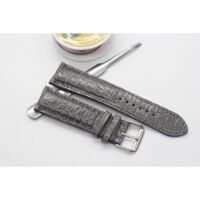 DÂY DA ĐỒNG HỒ CÁ SẤU THẬT TẶNG KÈM KHÓATOOL THÁO2 CHỐT SIZE 22,20,18,16 - Xám bông khoá trắng,22-20