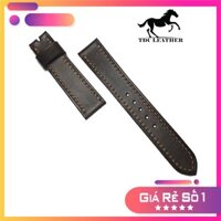 Dây da đồng hồ cao cấp HANDMADE 017 - Dây da Bò thật 100%, Loại không độn, Khâu tay thủ công - Màu Nâu Chocolate,Đủ size