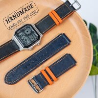 Dây da đồng hồ Casio AE1200 WHD chất da epsom cao cấp kèm khoá hộp chốt,tool thay dây