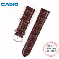 Dây da đồng hồ casio MTP-VX01L 22mm nâu đậm vân cá sấu