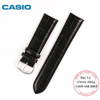 Dây da đồng hồ casio MTP-VX01L 22mm đen vân cá sấu