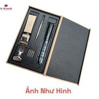 Dây da đồng hồ chính hãng Ogival khóa bướm size 16,18,20,22 [1.001lgh]