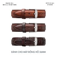 Dây da đồng hồ Daniel Wellington 18mm khóa màu bạc - Cho đồng hồ Classic 36mm