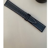 Dây Da đồng hồ handmade Da bò đen trơn Da Italia