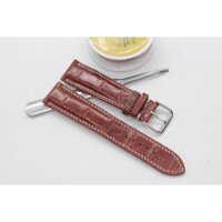 Dây da đồng hồ Handmade da cá sấu Song Hân - Đỏ,20-18