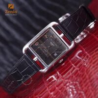 Dây da đồng hồ Hermes Cape Cod – Dây Da Cá Sấu Màu Đen