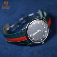 Dây da đồng hồ thay thế cho Gucci Watch Silver – Dây Da Epsom Phối Màu Xanh Lá và Đỏ