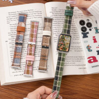 Dây da kẻ sọc len cho Samsung Galaxy Fit 3 Dây đeo đồng hồ thông minh Dây đeo cổ tay Samsung Watch Fit 3 Phụ kiện thay thế