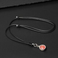 Dây da ngọc bích vàng mặt dây chuyền Phật/đai đa năng - dd04 Dây chuyền mặt dây chuyền Phật Thái điều chỉnh S925 Bạc mới 18 sáp NWAU