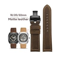 Dây da ngựa điên cho Panerai 20mm 22mm 24mm Dây đeo đồng hồ thủ công đa năng cho vòng tay bằng da thật mờ có khóa bướm