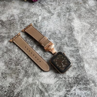 Dây Da Swift �Bạc Xỉu Làm Thủ Công Phù Hợp Cho Apple Watch AW series 3,4,5,6,7,8 ultra size 38,40,41,42,44,45,49MM