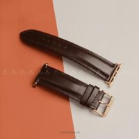 Dây da thủ công bò trơn nâu cafe dành cho Apple Watch đồng hồ thông minh Series 1/2/3/4/5/6/7/SE