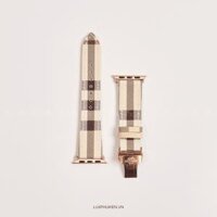 Dây da thủ công Burberry dành cho Apple Watch đồng hồ thông minh Series 1/2/3/4/5/6/7/SE