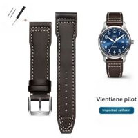 [Dây da thủ công có kích thước 20mm/21mm/22mm] Dây da, thiết kế đặc biệt cho đồng hồ IWC Pilot Little Prince Mark XVIII màu đồng. Vòng đeo tay đồng hồ nam thay thế hoàn hảo
