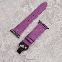 Dây da thủ công Epsom Tím dành cho Apple Watch đồng hồ thông minh Series 1/2/3/4/5/6/7/SE