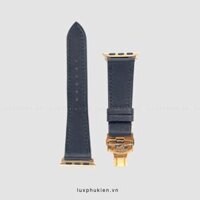 Dây da thủ công Swift Đen dành cho Apple Watch đồng hồ thông minh Series 1/2/3/4/5/6/7/SE