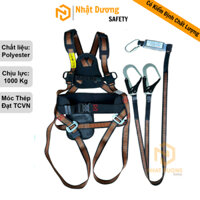 Dây đai an toàn lao động toàn thân móc Thép BEN22 giảm sốc chịu lực 1000kg bảo hộ lao động đạt TCVN