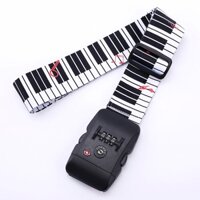 Dây đai vali đơn cao cấp khóa số TSA - Họa tiết phím đàn piano