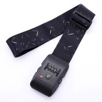 Dây đai vali đơn cao cấp khóa số TSA - Màu đen họa tiết