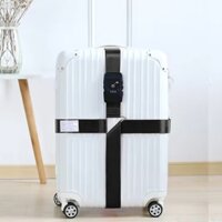 Dây đai vali loại chữ thập khóa số TSA cao cấp - Đen