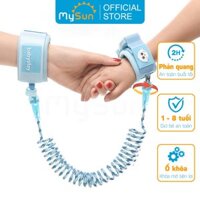 Dây đai vòng đeo tay dắt bé đi dạo, phản quảng có khóa an toàn chống lạc cho trẻ em MySun