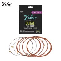 Dây Đàn Guitar Acoustic ZIKO DR-011 Dây Hợp Kim Lục Giác Dây Đồng Nguyên Chất Vết Thương Chống Gỉ Màng 6 Dây [bonus]