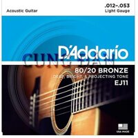 Dây đàn sắt guitar acoustic D'addario EJ11 (Hàng chính hãng có mã kiểm tra bên trong)