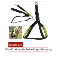 Dây dắt cho chó Police Dog phản quang kèm yếm - Nhiều size