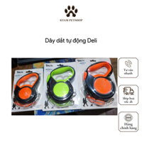 Dây dắt tự động Deli an toàn, bền chắc, có móc khoá inox cao cấp đi kèm