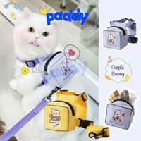 Dây Dắt Yếm Cho Chó Mèo Kèm Túi Thêu Hình