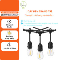 Dây đèn 10m 20 bóng, 5m 10 bóng trang trí ngoài trời dùng cho quán cà phê, trà chanh, trà sữa...