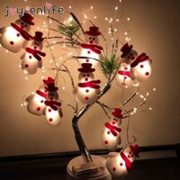 Dây đèn LED 10 bóng dài 1.6m hình người tuyết độc đáo trang trí giáng sinh năm mới