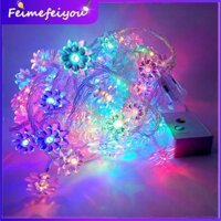 Dây Đèn Led 10M 100 Bóng Hình Hoa Sen Chống Nước Trang Trí Sân Vườn