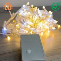 Dây đèn led chớp nháy dài 10m trang trí Noel Tết bóng đục lục giác có phích nối chống nước đèn nháy