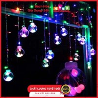 Dây đèn LED chớp tắt 12 quả cầu 138 LED, đèn led rèm cầu, đèn led màn, đèn led trang trí-Giadung24h