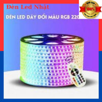 Dây Đèn LED Đổi Màu 5050 RGB 220v loại tốt, có điều khiển chuyển đổi màu, sử dụng ngoài trời IP68 dùng quấn cây hắc trần