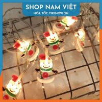 Dây Đèn Led Fairy Light Trang Trí Giáng Sinh Biểu Tượng Cây Thông, Người Tuyết, Ông Già Noel - Chính Hãng NAVIVU - Vàng ấm-Người tuyết - 1m5 10led