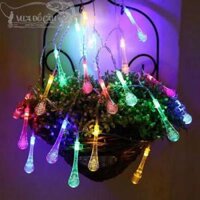 Dây Đèn LED Giọt Nước Pha Lê Nhiều Màu