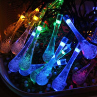 Dây Đèn Led Hình Giọt Nước - pha lê trong suốt 12m anh sáng long lanh, đèn nháy giọt nước